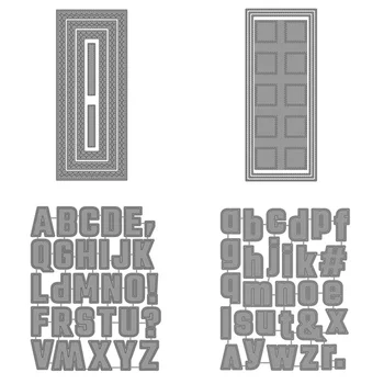 Majuscule Alfabet cu litere Mici Cusute Moare Grilă Pătrat de Fereastră Subțire de Metal de Tăiere Moare pentru DIY Scrapbooking Card Meserii 2020