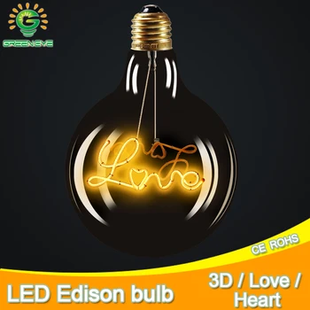 Bec LED E27 Retro cu Incandescență lampa LED estompat 220V Lumini de Vacanță A60 ST64 G80 G95 G125 3D de Decorare Bec Decor de Crăciun