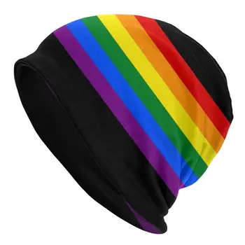 Gay Pride Rainbow Stripe Chelioși Căciuli LGBT Ciudat Pălării de Epocă Schi Bărbați Femei Capac de Primăvară Termică Elastic Capota Pălării de Tricotat