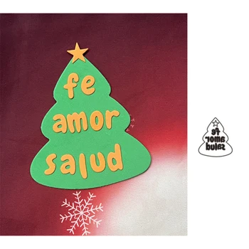 Spania Cuvinte Pom de Crăciun Tăiat Metal Moare Șablon pentru Emboss Șabloane DIY Hârtie Album Carduri Cadou Face Scrapbooking Moare 2022