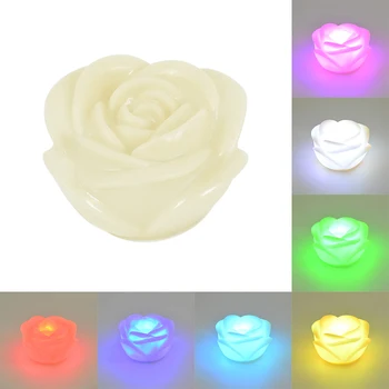 7 Culori Schimbare LED-uri Stralucitoare de Flori de Trandafir Romantică la Lumina Lumânărilor de Nunta de Decorare a Crescut Lampa de Noapte Petrecere de Ziua Ornament