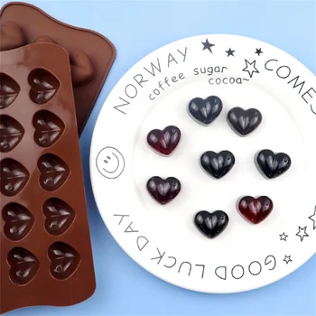 Inimă nouă Matrite de Ciocolata 15 Cavități place Forma Silicon Bomboane de Nunta Forme pentru Copt Prajitura Decoratiuni Tort Mucegai 3D DIY