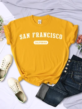 San Francisco, California Scrisoare Clasice Tipărite Femei Tricouri Simple Topuri Casual Street Hip Hop Tee Îmbrăcăminte Pentru Femei Maneci Scurte