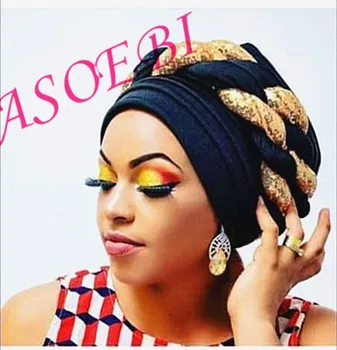 2020 vânzare Fierbinte femei headtie gele cap turban de Femei din Africa Cap-Folie Capac Auto Gele Nigerian Turban Gele mai bune de vânzare auto gele