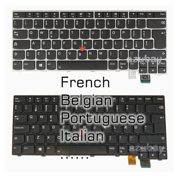 Francez, Belgian, portugheză, italiană Tastatură pentru Lenovo T460S 20F9 20FA, T470S (20HF 20HG 20JS 20JT, 13 Gen 2 20J1 20J2, cu iluminare din spate