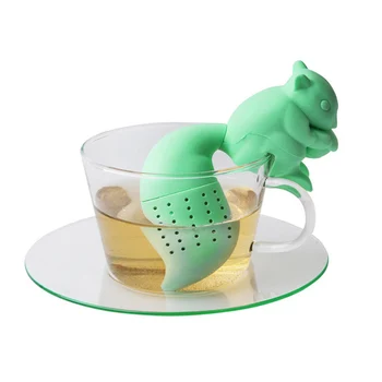Ceai Infuzor Din Silicon Veveriță Drăguț Forma De Cafea, Ceai De Frunze Vrac Filtru Sac Cana Filtru Ceainic Ceai Drinkware