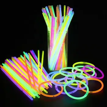 100buc Petrecere Fluorescenta Lumina Bastoane Strălucire Bratari Coliere Neon pentru Petrecerea de Nunta Glow Sticks Colorate Strălucire Stick