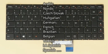 Arabă Nordic cehă, slovacă, maghiară, germană Tastatura Pentru Lenovo Yoga 2 13, Yoga 3 14 / 3 14 1470, Yoga 700-14ISK, ST1C3B cu iluminare din spate