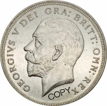 Marea Britanie 1 Coroana George V Coroană 1932 Alama Placat cu Argint Copia Monede MONEDE Comemorative
