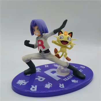 1:8 Anime Pokemon Rockets James Meowth Combinație Autentic Cutie de Colectie Cadouri PVC Cifre Model de Jucărie